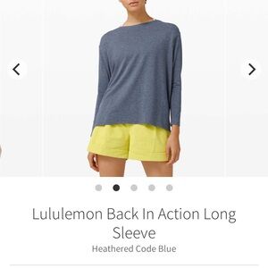 lululemon athletica Heathered Code Blue Long Sleeve